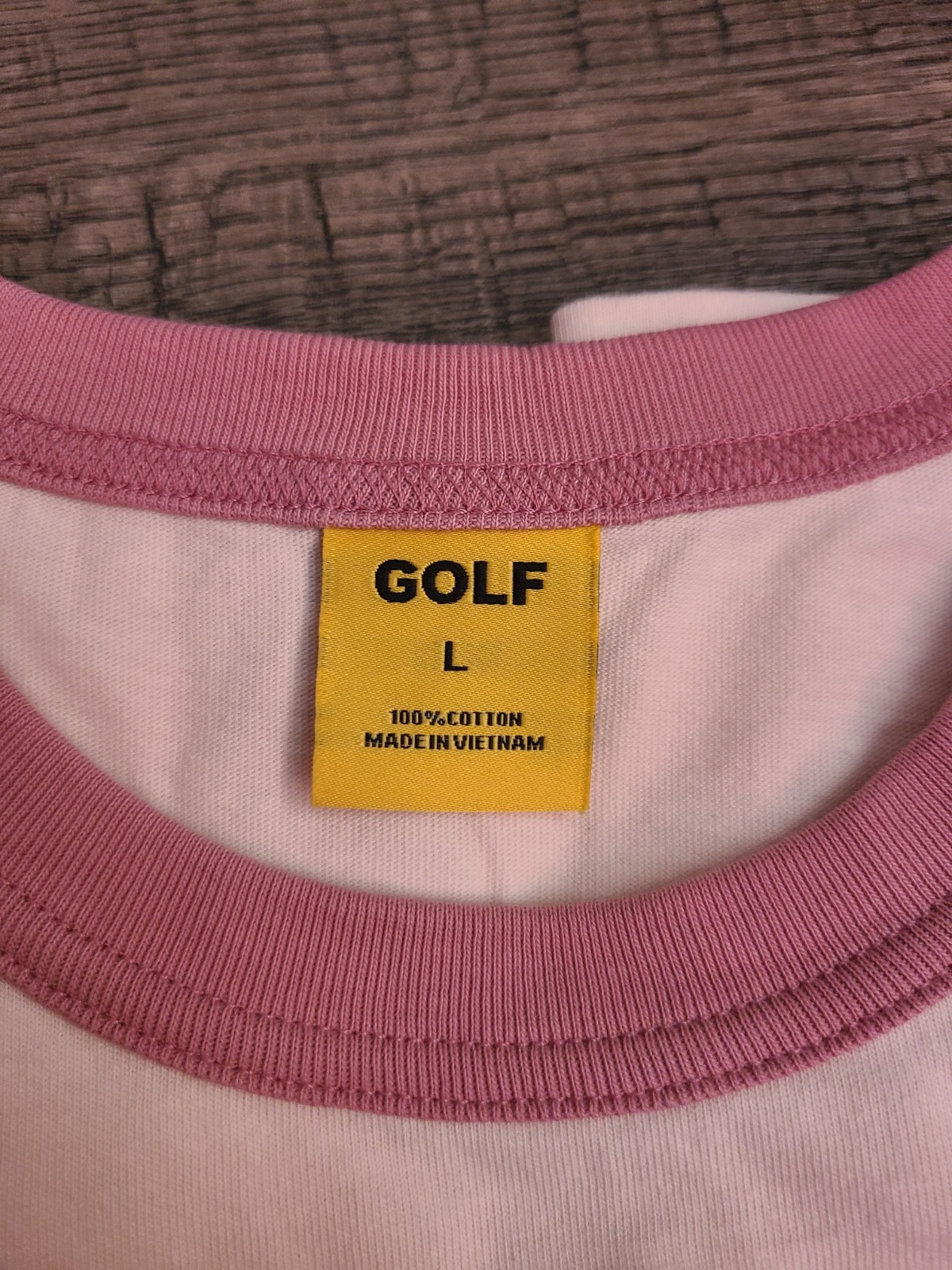 Golf Wang Pink Ringer T-Shirt with Contrasting Trim Size L gallery