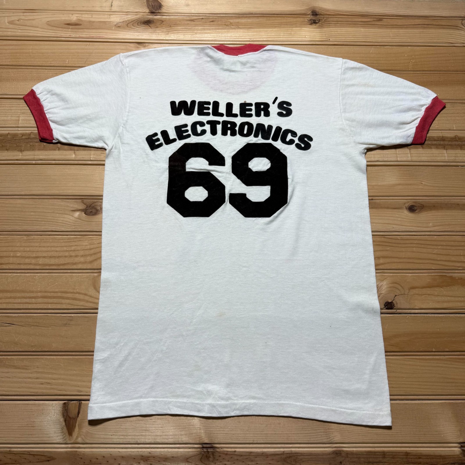 Vintage 70s Merced Girls Softball League Weller’s 69 Ringer T-Shirt – Medium