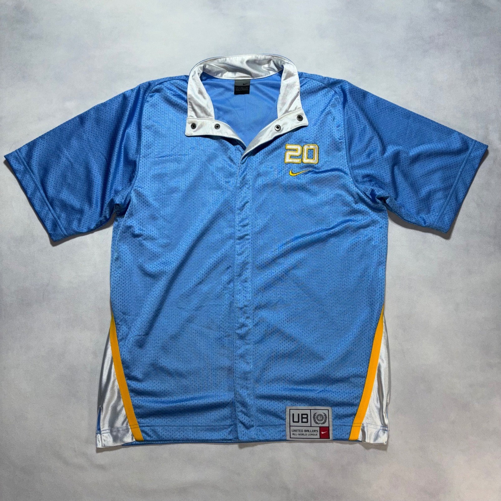 Vintage Nike United Ballers Warm Up Jersey Med Blue Ginobili Shooting Shirt Y2K gallery