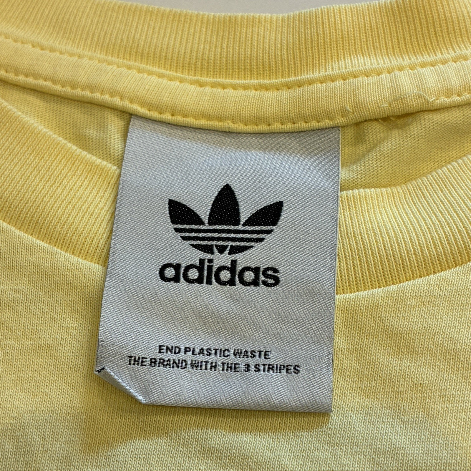 Adidas Men's Trefoil Essentials Short Sleeve T-Shirt Size L Pale Yellow Classic gallery
