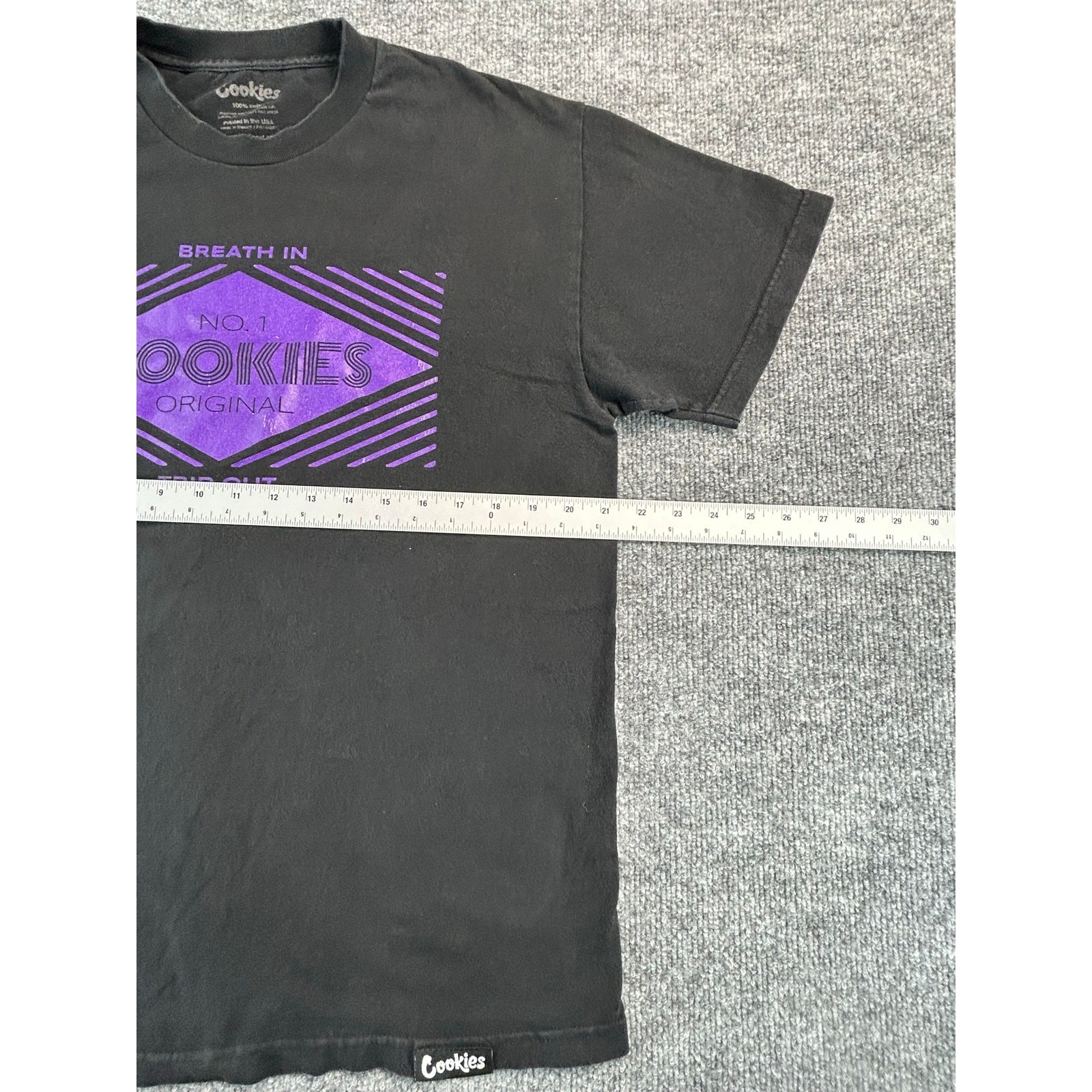 Cookies Original Graphic T Shirt Men's L Black Purple Logo Streetwear Cotton Tee gallery
