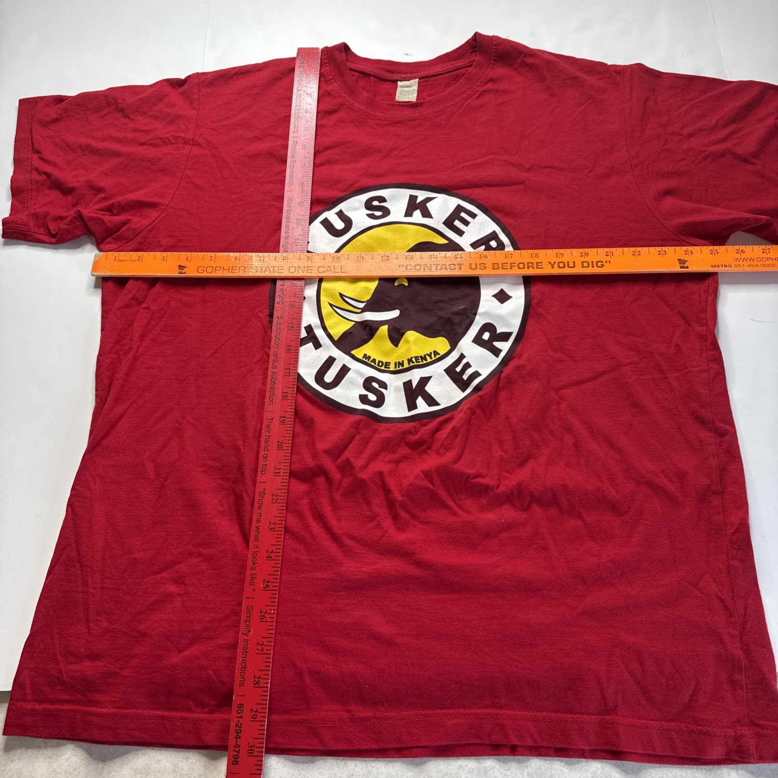 Tusker Shirt Beer shirt East African Breweries Made In Kenya Men Sz XL Elephant gallery