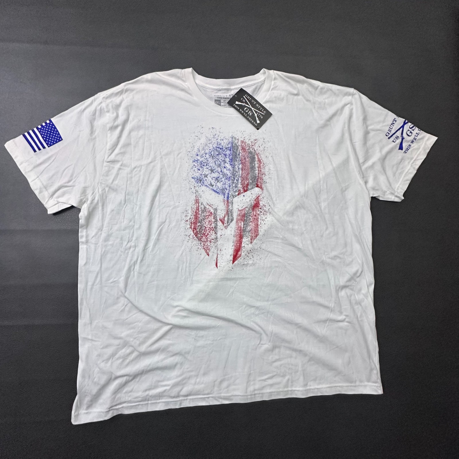 Grunt Style T Shirt Mens 4XL White American Spartan Military Patriotic Army NWT gallery