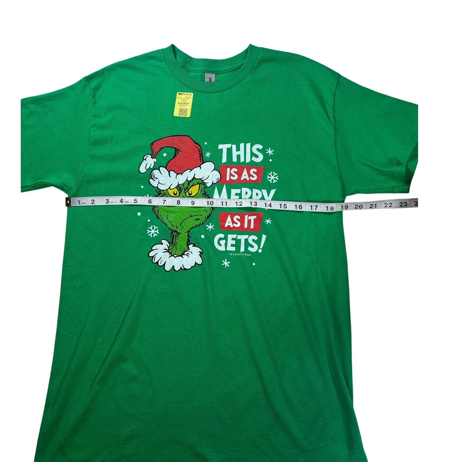 The Grinch This is As Merry As It Gets Christmas T Shirt Green Gildan Sz Medium gallery