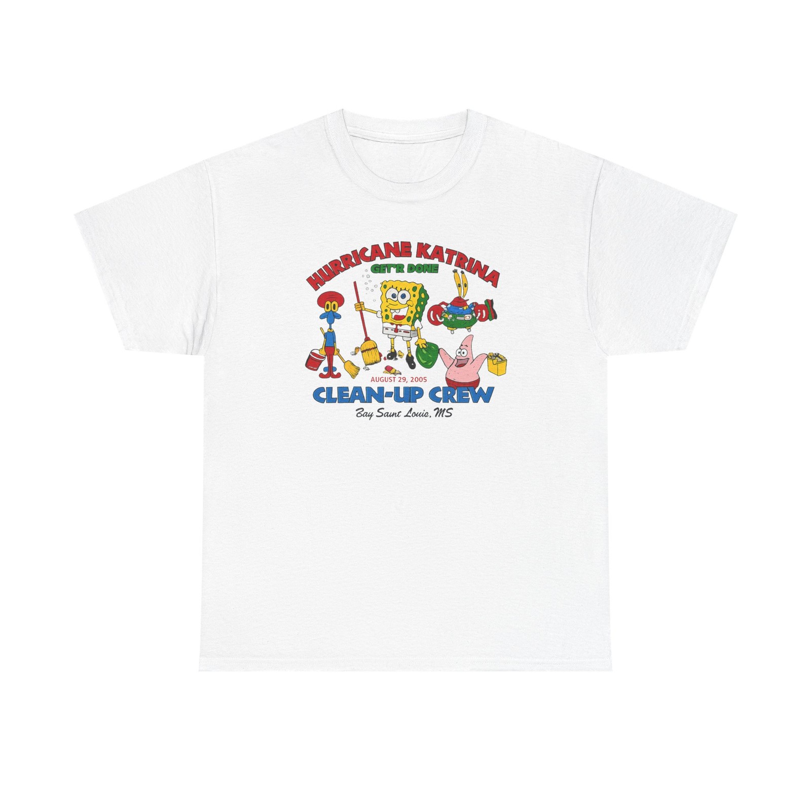Hurricane Katrina Clean-Up Crew T-Shirt | Sponge Cartoon Rescue