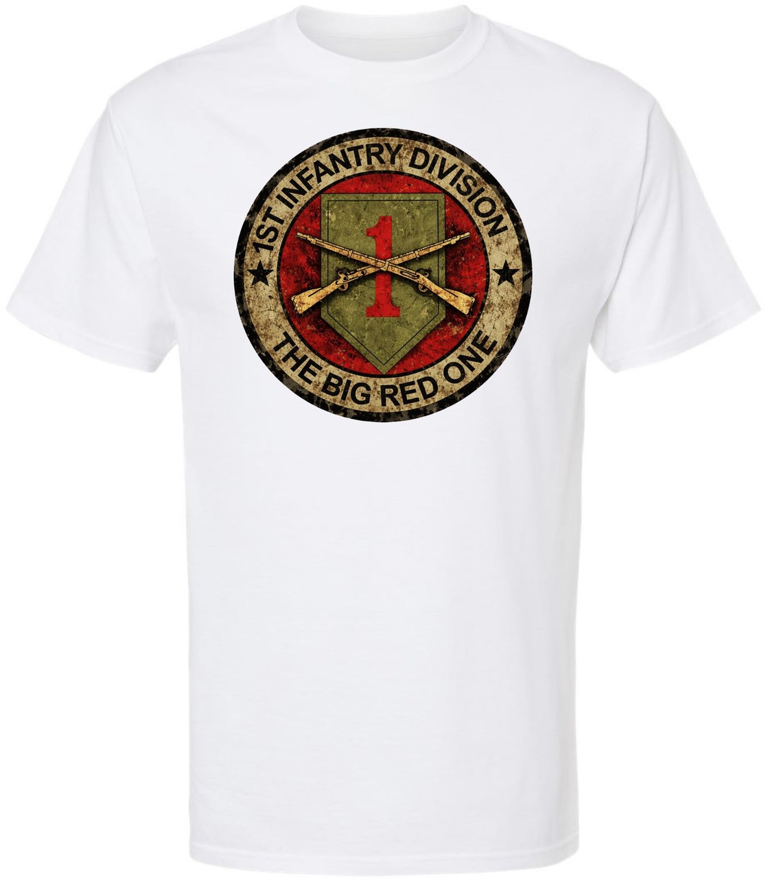 1st Infantry Division Big Red One Printed T-Shirt Army Military 100% Cotton Tee gallery