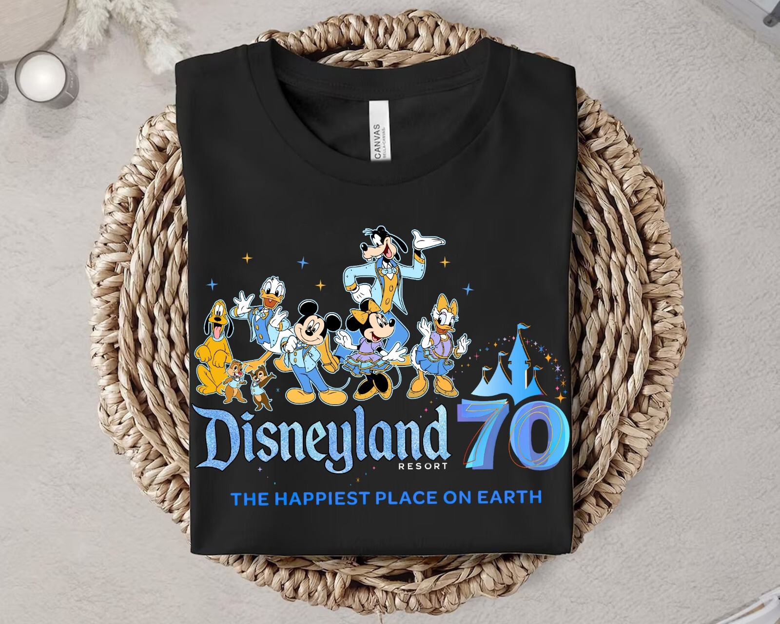 Disneyland 70th Anniversary Mickey & Friends Happiest Place Unisex Tee 660192