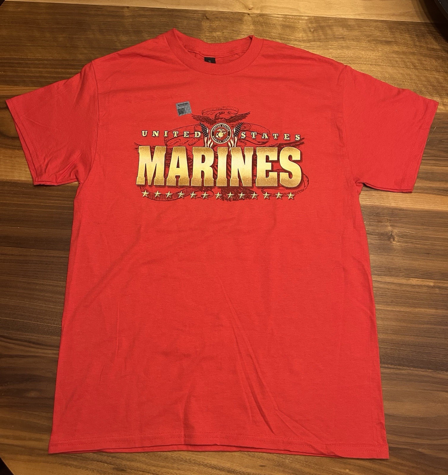 U.S. Marines Marine Gold & Flag T Men's Red Graphic Crew Neck Tee M gallery