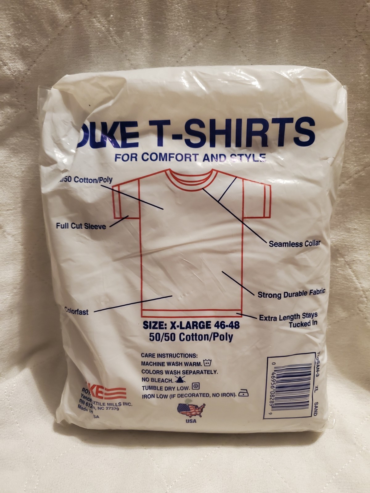Size XL Mens - Duke 3-Pack T-Shirts 50/50 Cotton Poly - Sand gallery