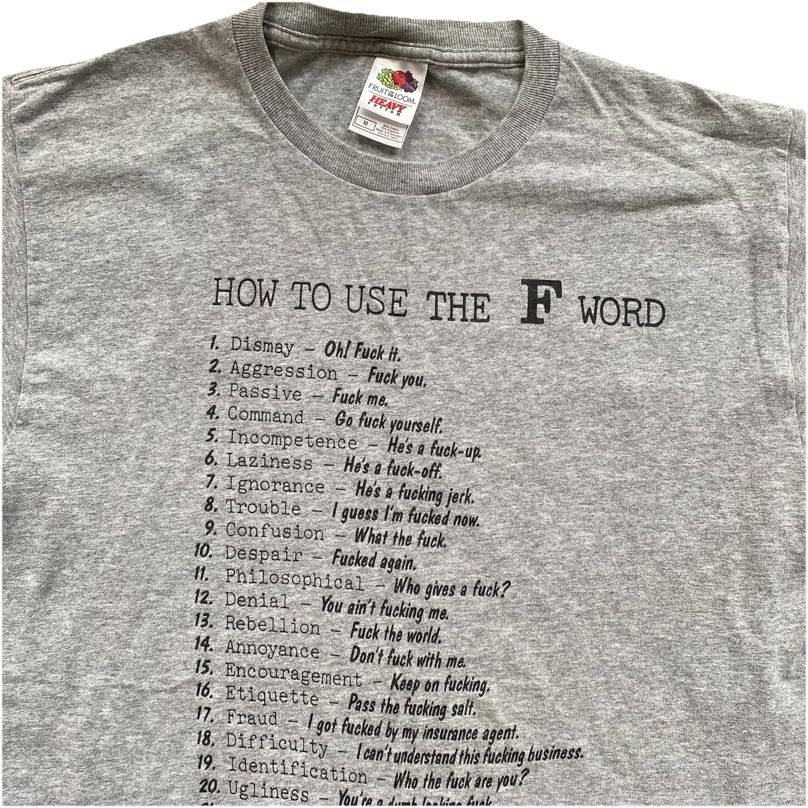 Vintage Y2K How to Use The F Word T Shirt Medium Older Brother Core Profanity gallery