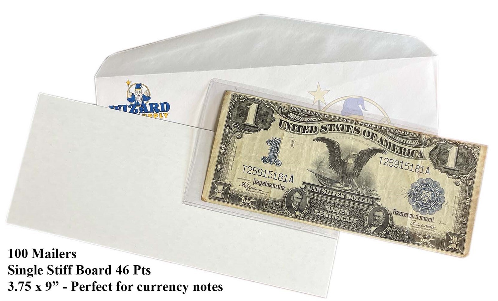 100 Stiff Thick Single Piece Envelope Currency Mailers Size 10 3.75×9″ Cheshire