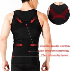 Men Abs Tummy Control Slimming Body Shaper Undershirt Male Mesh Tank Top Vests