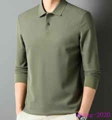 Fashion Men’s Long Sleeve Lapel T-Shirts Casual Business Formal Pullover Tops SZ