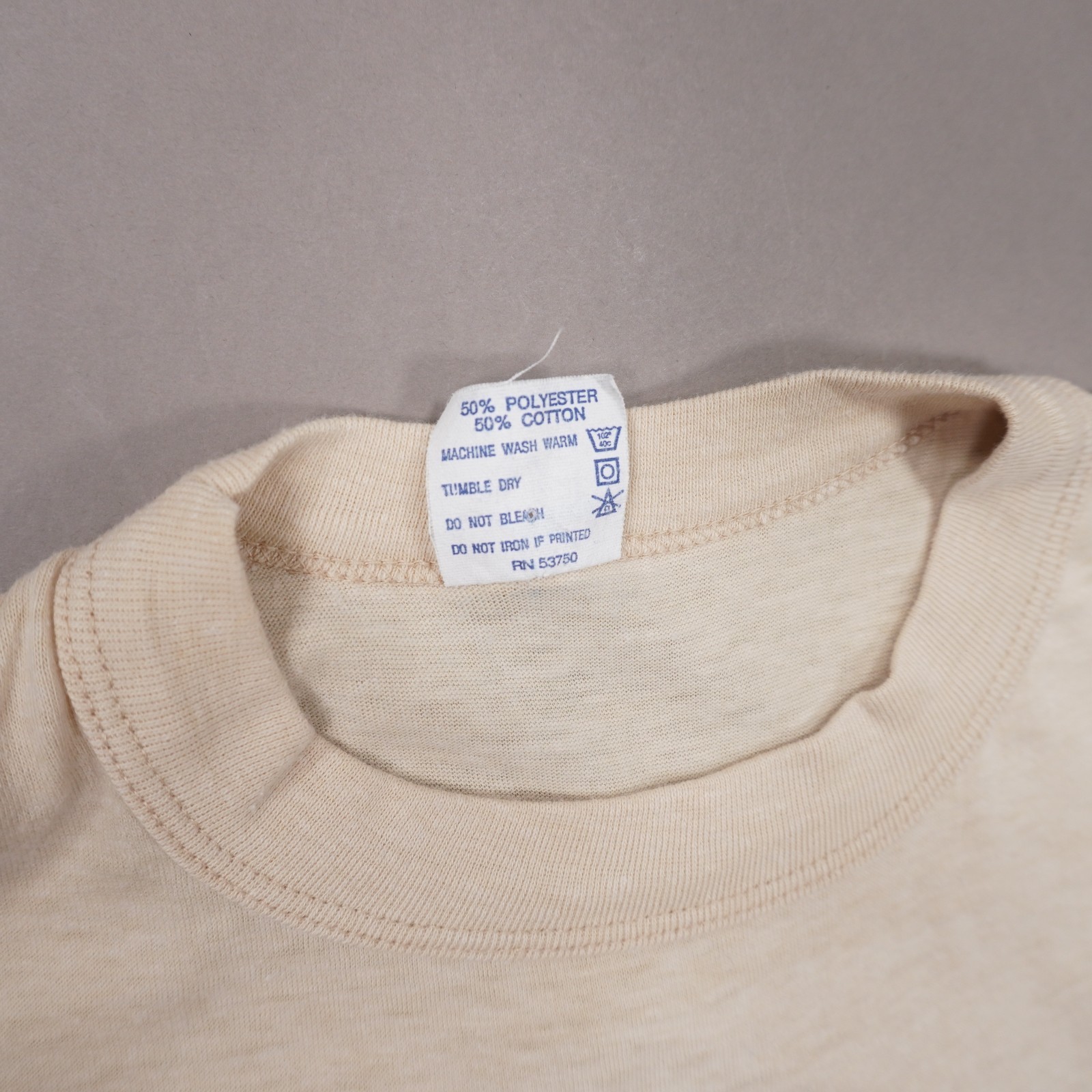 Vintage 80s A #1 DAD Single Stitch TeeJays T Shirt Mens Large Beige Made USA gallery