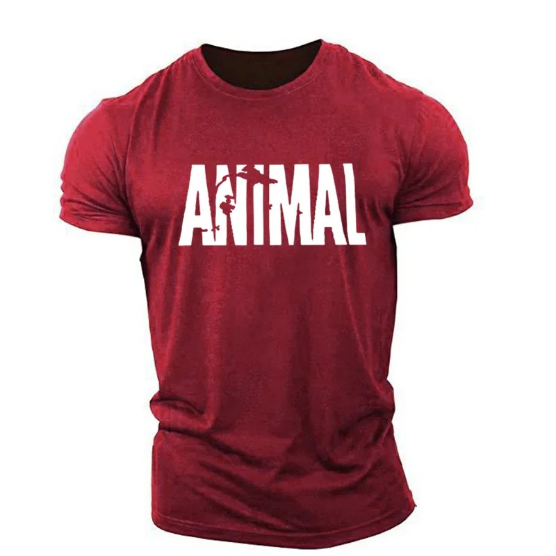 Men Muscle Gym T-Shirts Short Sleeve Workout Athletic Bodybuilding Animal Tee gallery