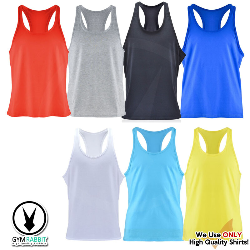 Gym Rabbit Men's Bodybuilding Stringer Singlets Weight-Training Racerback Tank gallery
