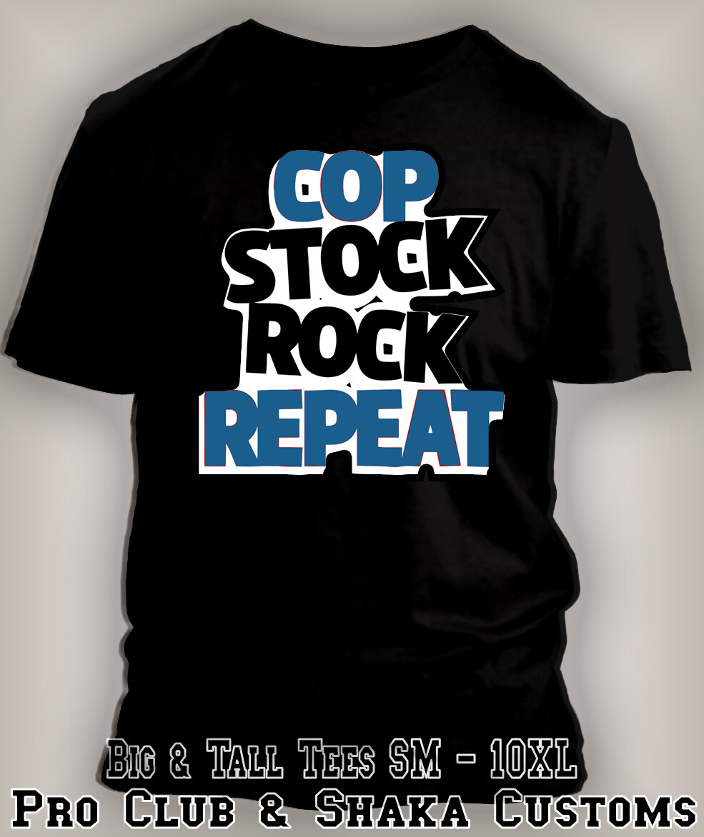 Cop Stock Repeat Big Tall Sm Graphic ProClub Shaka Tee to Match J4 Military Blue gallery
