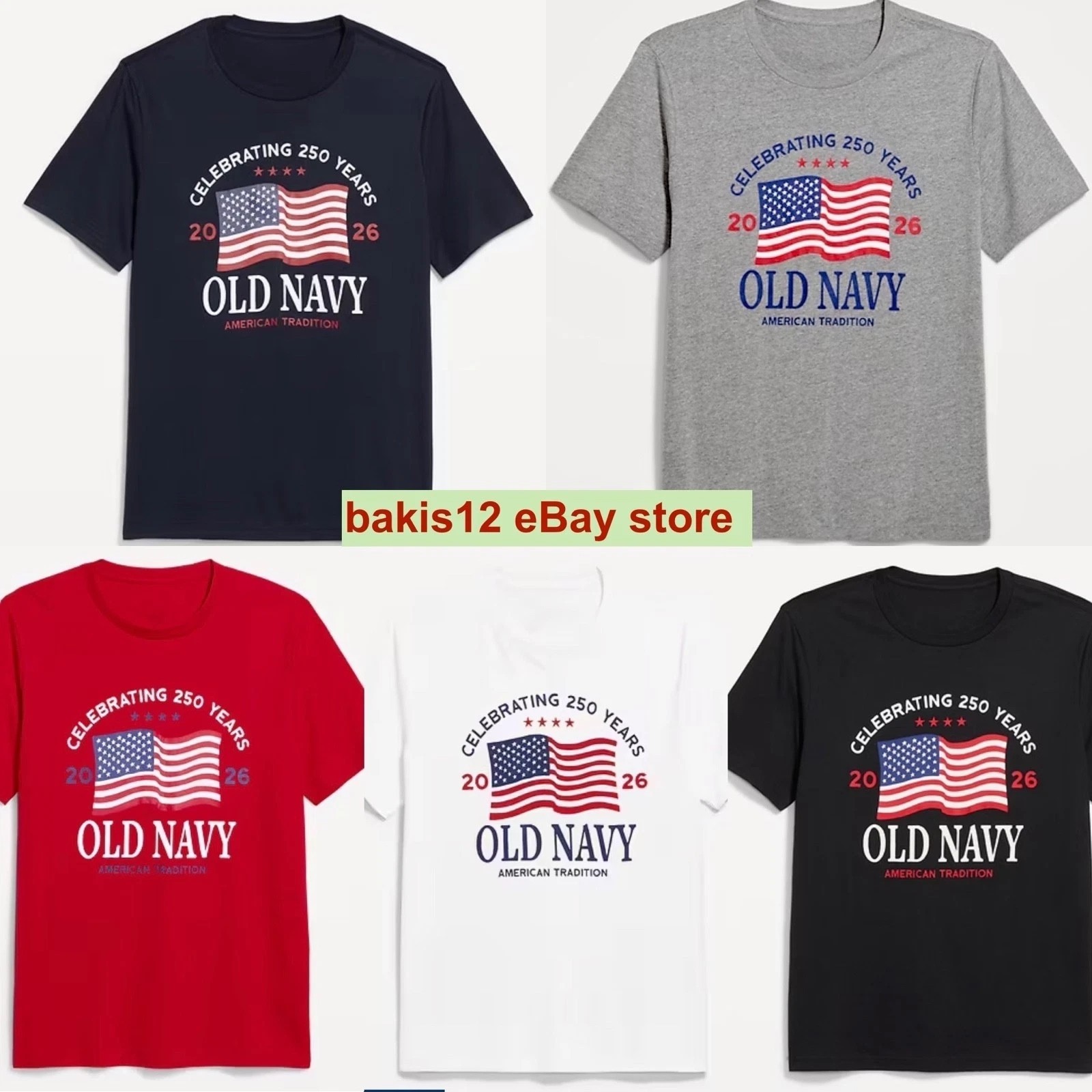 OLD NAVY US Flag 2026 250th Anniversary T-SHIRT reprint gallery