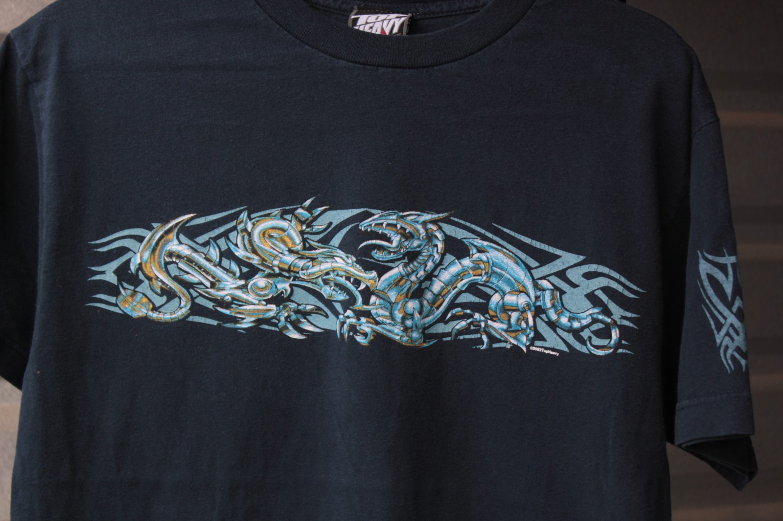 VTG 2002 Top Heavy Grunge Spike Dragon Japanese Art Mens T-Shirt M gallery