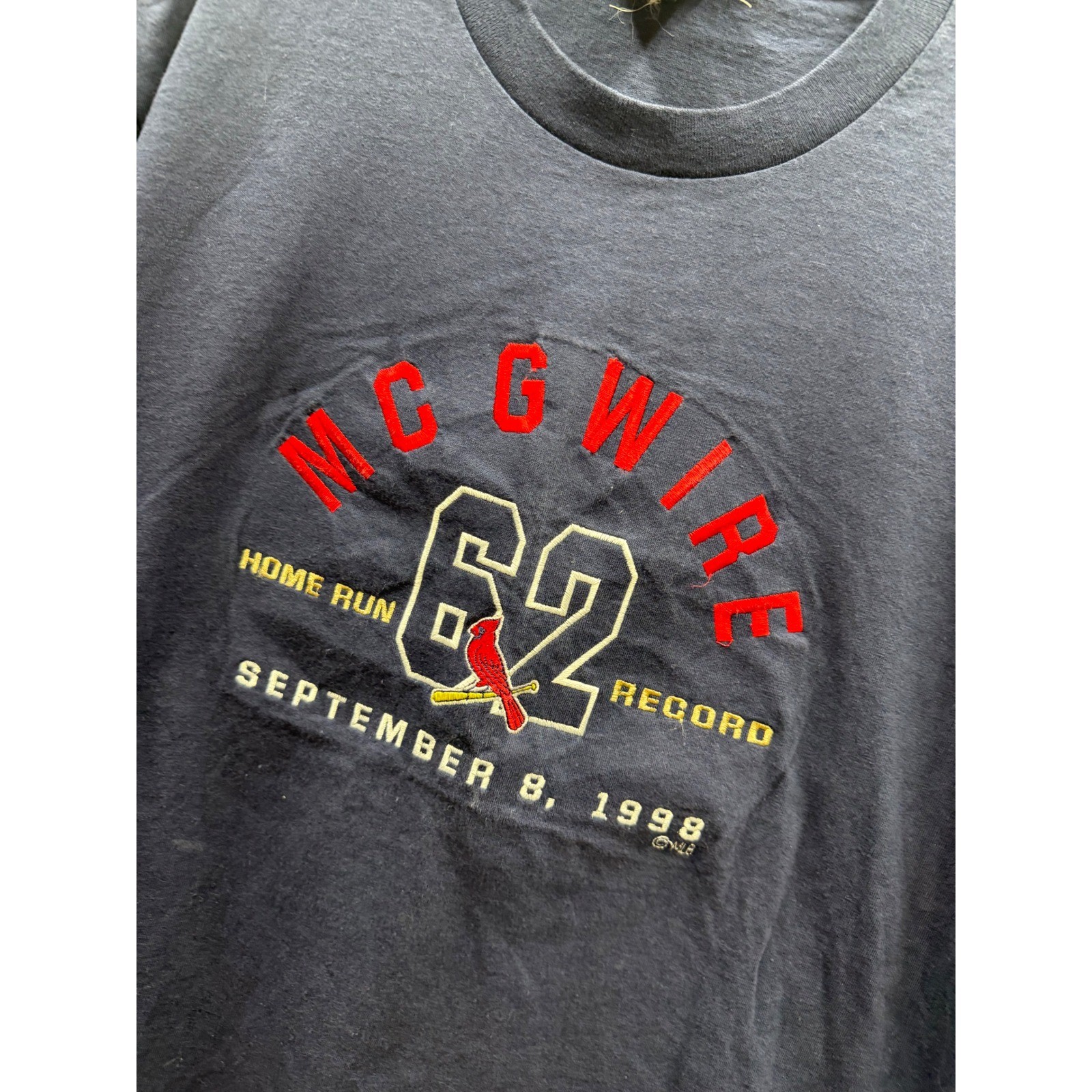 Size L Vintage 1998 90s Mark McGuire St. Louis Cardinal home run champ shirt gallery