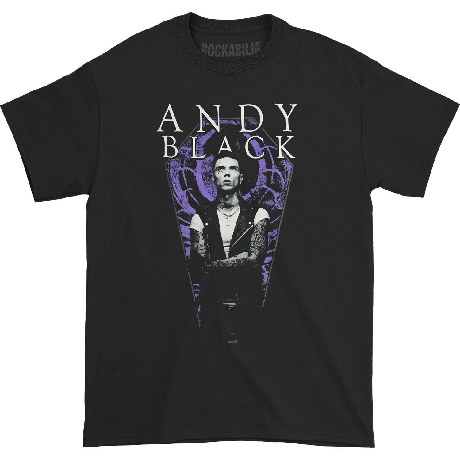 Men's Andy Black Purple Coffin Tee T-shirt Medium Black gallery