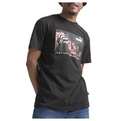 PUMA Kitten Graphic Crew Neck Short Sleeve T-Shirt Mens Black Casual Tops 684441