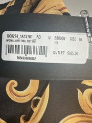 NWT Versace Informal Shirt Twill Poly Baroque Black & Gold 60IT 5XL Retail $1750