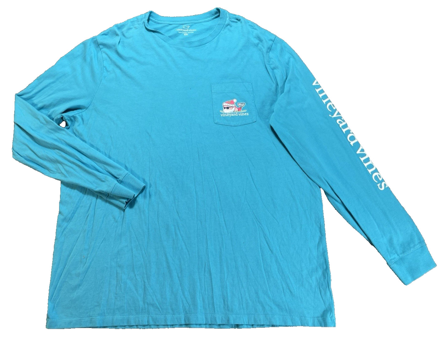 Vineyard Vines Men's T Shirt 2XL Blue Long Sleeves Crew Neck Whale Beach Outdoor gallery