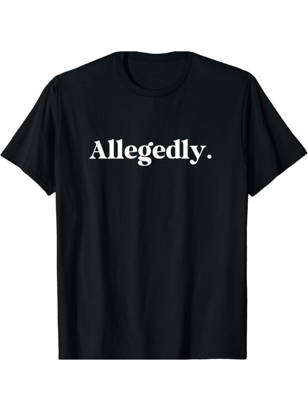 1pc “Allegedly” Men’s Cotton T-Shirt – Casual Crew Neck, Slight Stretch, Kn