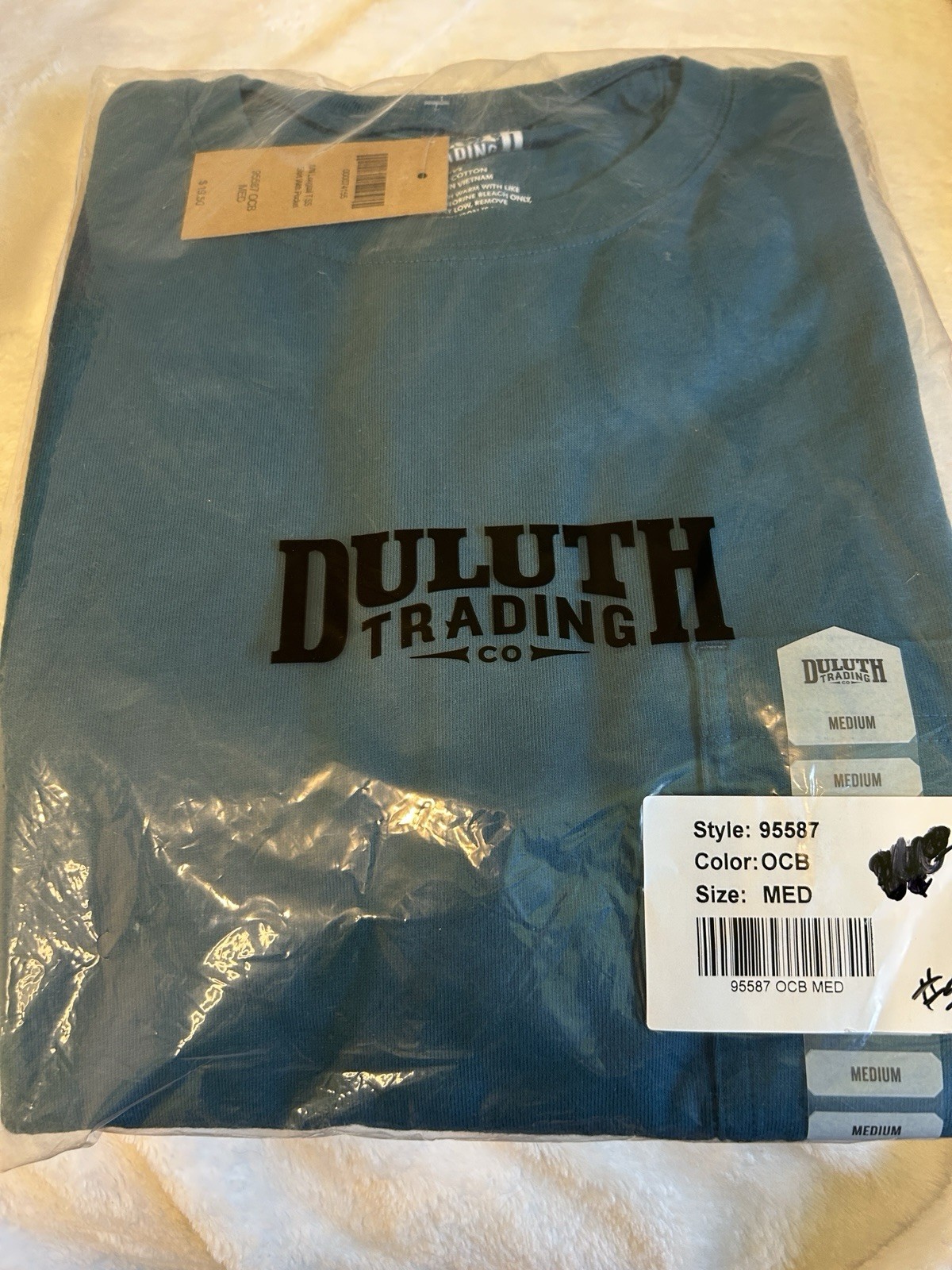 Duluth Trading Co. Longtail T Teal Blue Cotton S/S Pocket T-Shirt Men’s Med