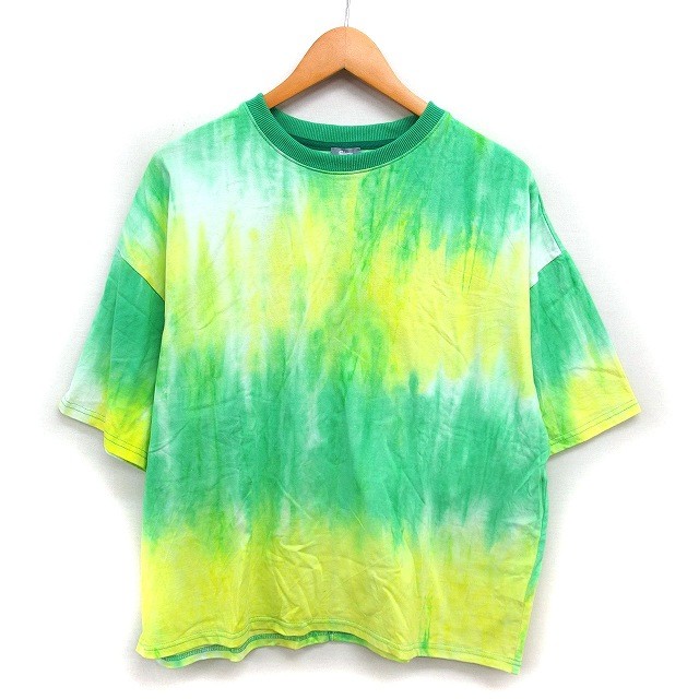 JOURNAL STANDARD relume Tie Dye Pattern Crew Neck Cut and Sew TShirt Wide