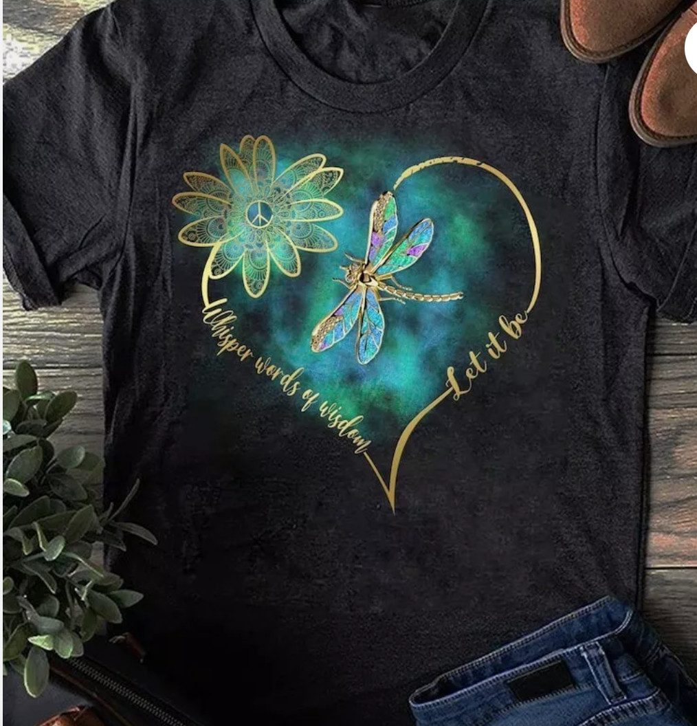 Whisper words of wisdom let peace signal let it be T-Shirt - Hippie Shirt, Hippi gallery