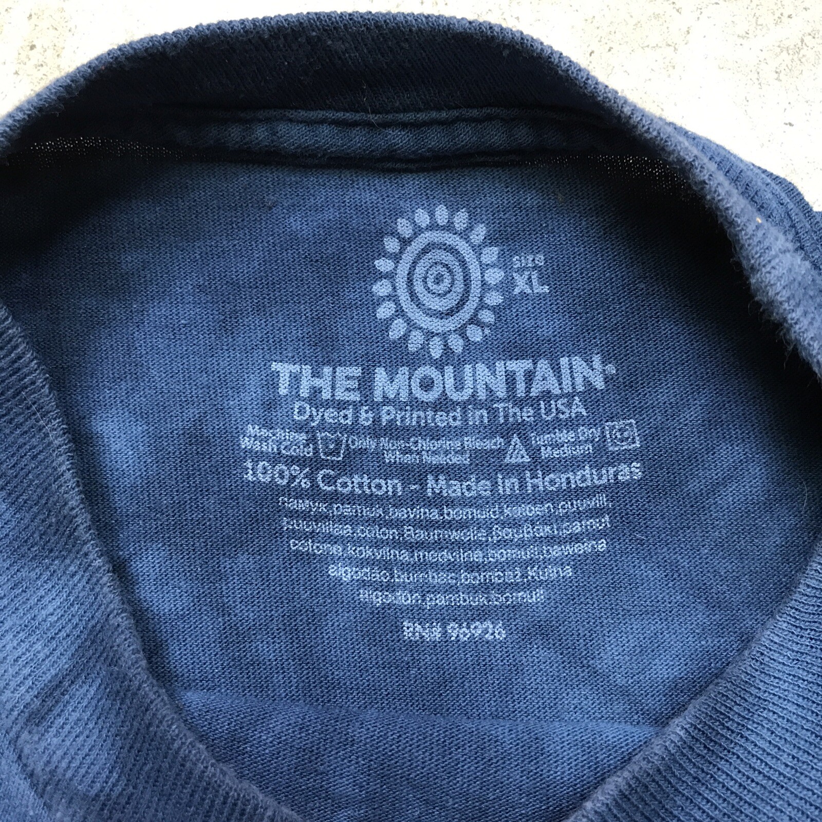 The Mountain Long Sleeve Shirt XL Eagle Winter Scene Blue Graphic Tie Dye Rare gallery