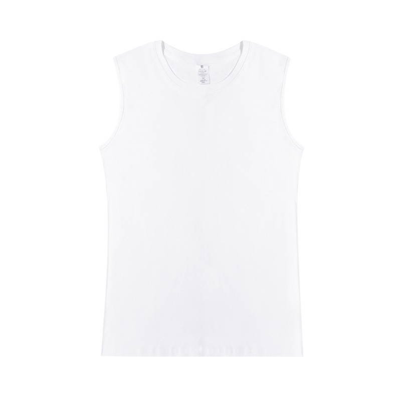 Solid Color Sleeveless T-shirt For Men Sport Fitness Vest Pure Cotton Sweatshirt