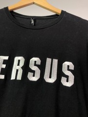 Versus Versace Embroidered Logo T-Shirt Black & Silver Made in Italy M Authentic