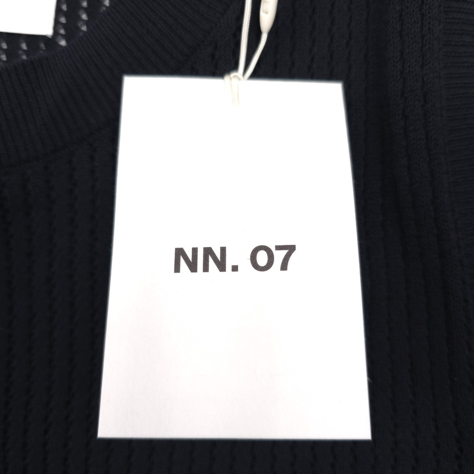 NN07 Huxley Tank Top Mens XL Black Cotton Open Knit Ribbed Collar Cotton gallery