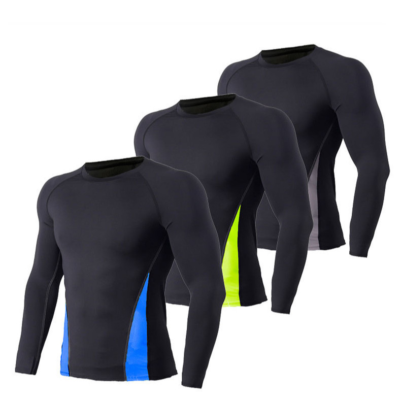 3 Packs Men’s Athletic Long Sleeve Compression Shirts Dry Fit Sports Gym Shirts