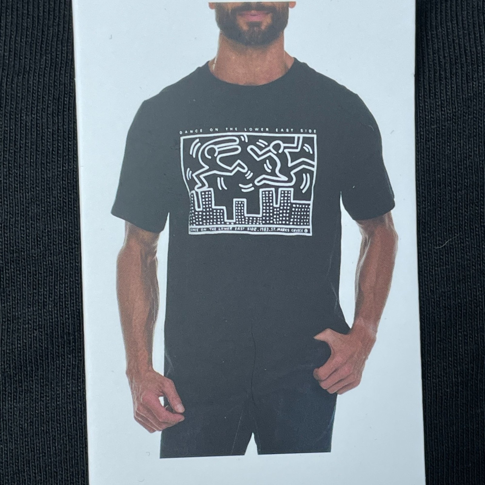 Keith Haring Men's S Dance On The Lower East Side Graphic T-Shirt Black L1301 gallery