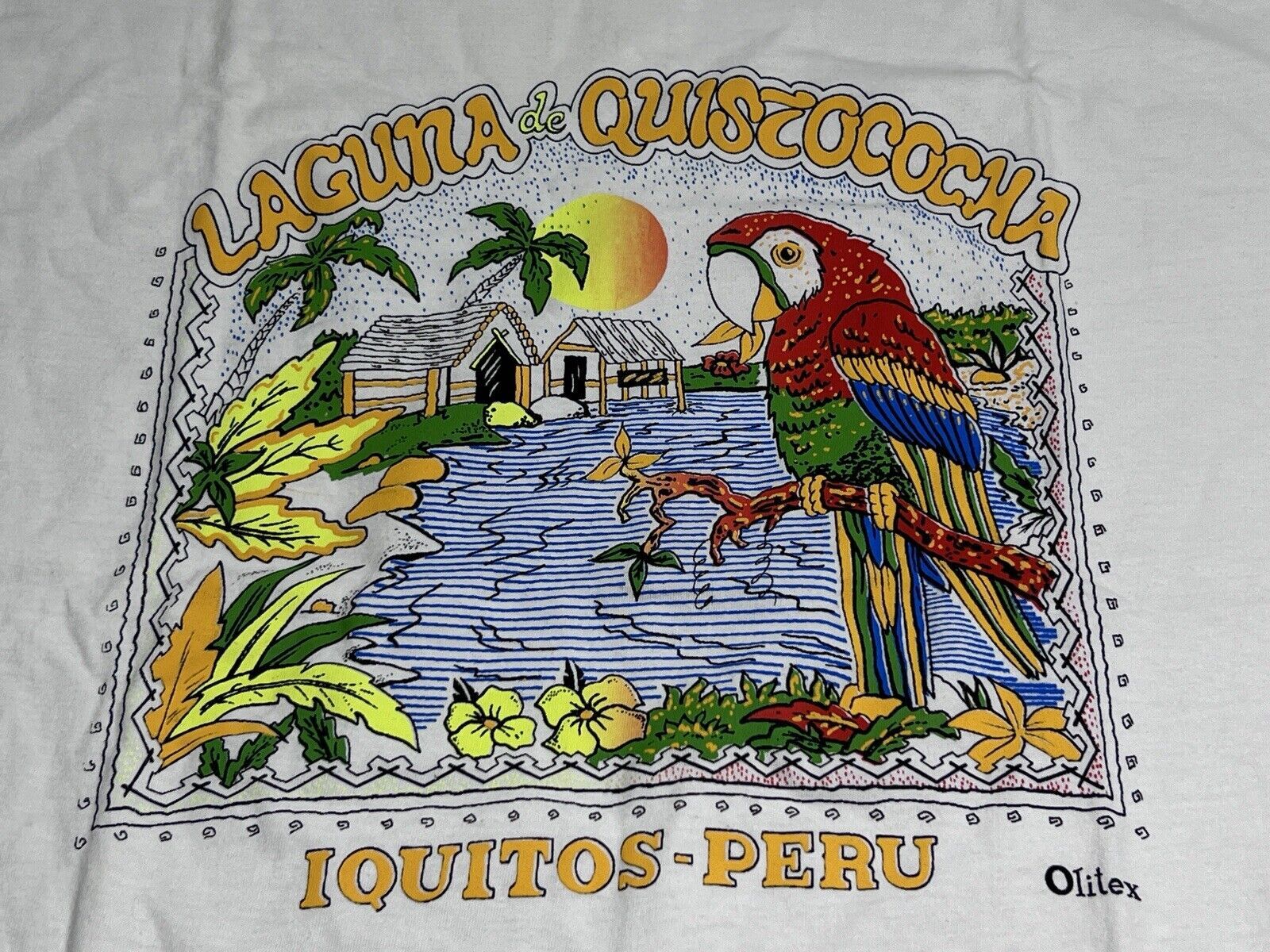Vintage South America Souvenir T-Shirt Laguna de Quistococha Peru DEADSTOCK XL gallery