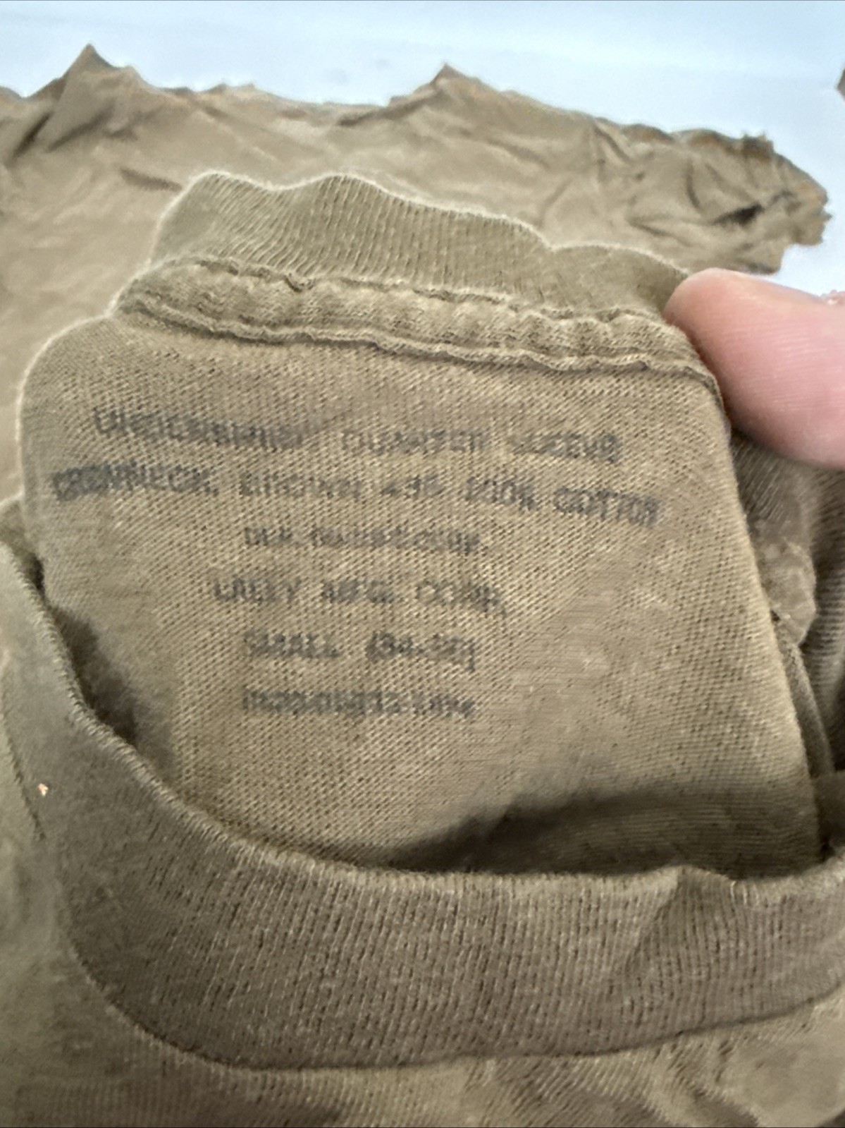 Lot Of 6 Vintage Military Issue T-Shirt Men's Size Small Brown Lally Mfg. Corp. gallery