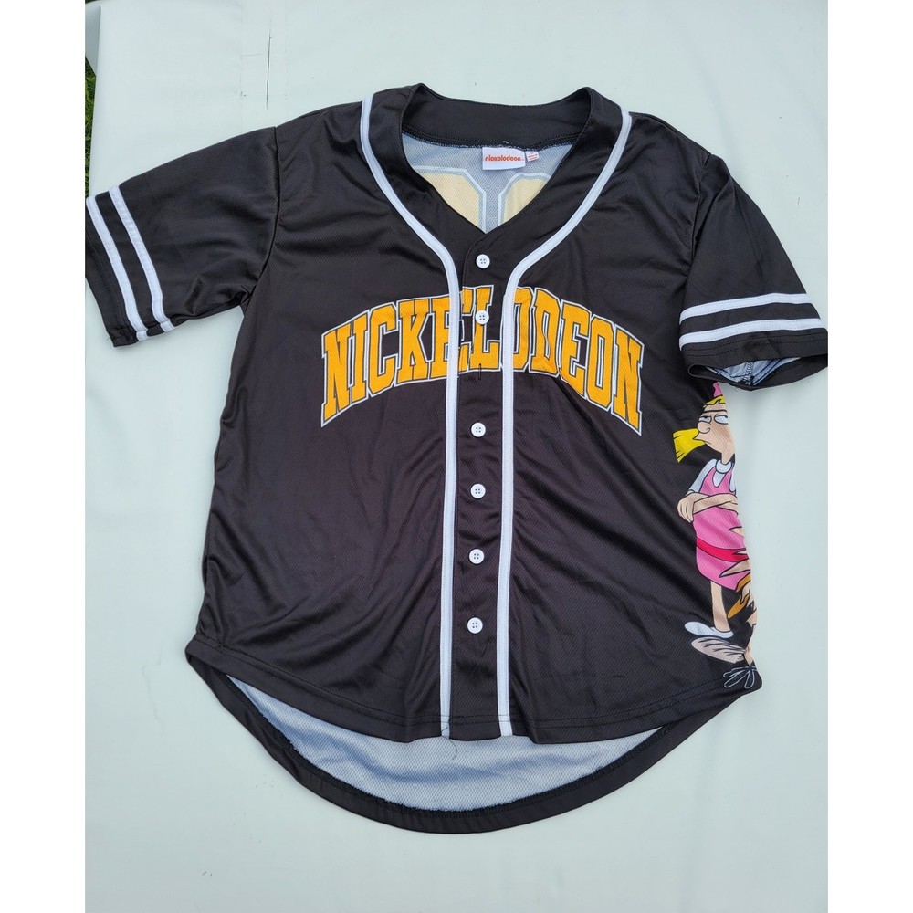 Vintage Nickelodeon 90s Baseball Jersey Cartoon Characters Black Men’s Size S