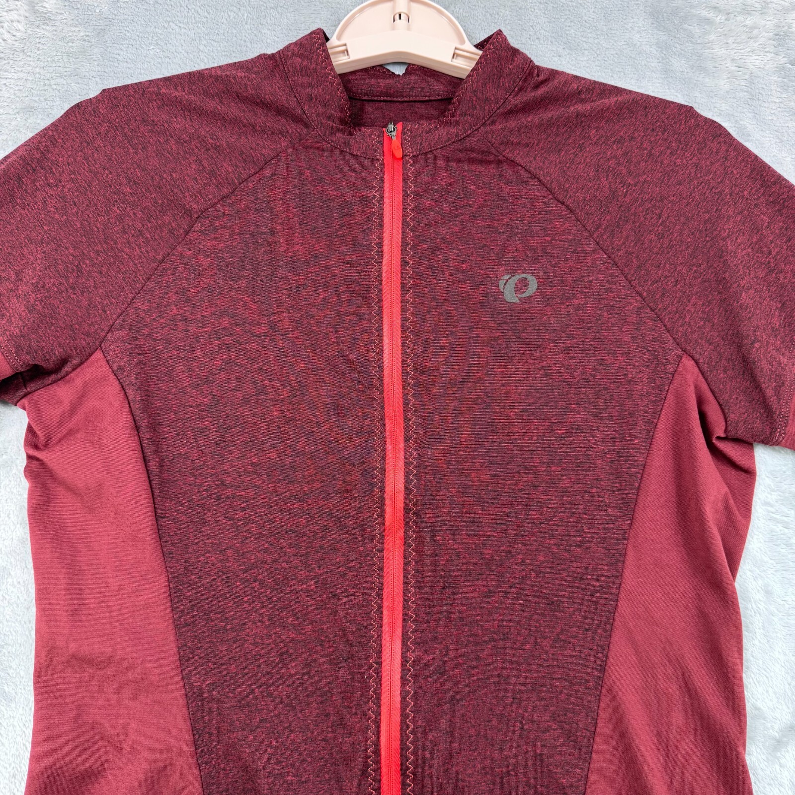 Pearl Izumi Classic Cycling Shirt Womens Medium Red Full Zip Short Sleeve