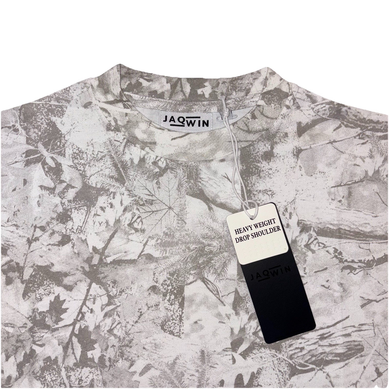 JaqWin Heavyweight Drop Shoulder White & Grey Camo T-Shirt Men’s Size Large gallery