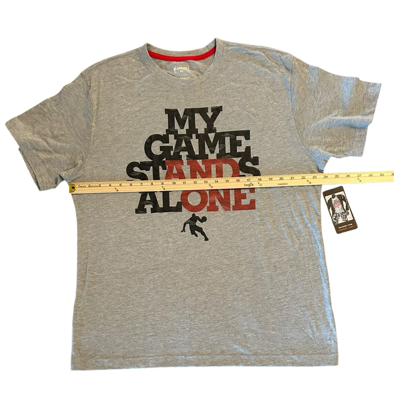 NEW With Tags AND1 Basketball Retro Style Gray Graphic T-Shirt Men’s XL gallery