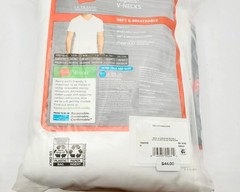 Hanes ULTIMATE M 6 PACK WHITE Cotton Men’s Short Sleeve V Neck T-Shirts 38-40″