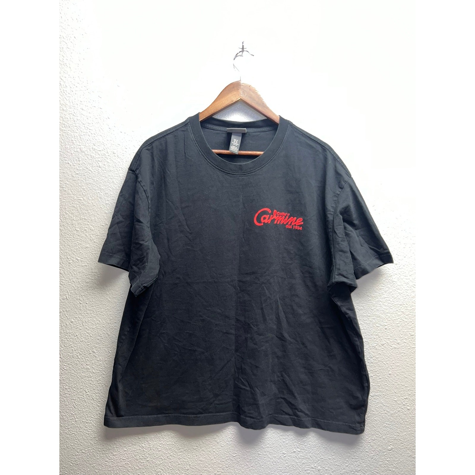 H&M Coffee Shirt Caffe Carmine New York City NYC Menu Graphic Tee Size XL gallery