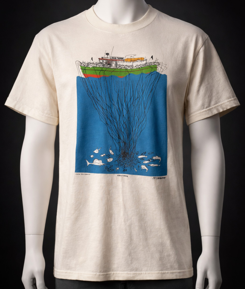 Vintage 1990s 4 Hour Fishing T Shirt XXL Made in USA Jersey Combed Cotton Graphi