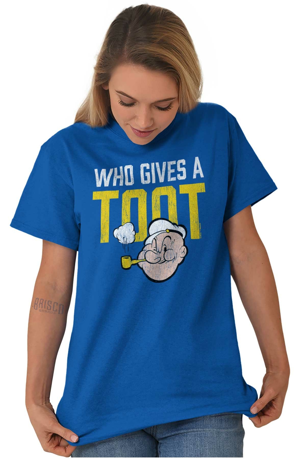 Vintage Cartoon Popeye Attitude Character Womens or Mens Crewneck T Shirt Tee gallery