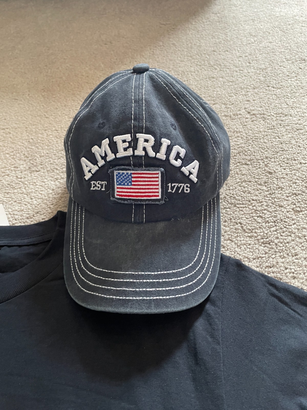 USA 250th Anniversary Combo Set Hat & T-Shirt Mens Large 1776-2026 Patriotic gallery