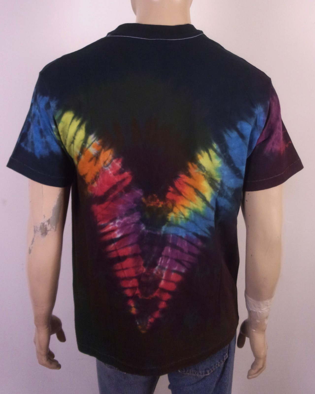 vintage 70s 80s single stitch Chevron Tie Dye T-Shirt soft thin Jam Band SZ L gallery
